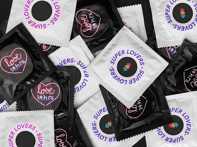 Super Lovers agency branding concept condoms design love sex valentines valentinesday
