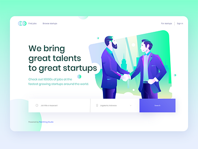 CEO Global freelancing platform - Hero Concept character design flat illustration landing page online ui vector work