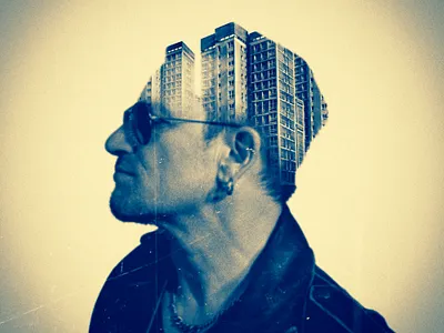U2 - Bono Dublin Portrait adobe after effects adobe illustrator adobe indesign adobe lightroom adobe photoshop album artwork album cover design art direction book design graphic design illustration lighting effects photo manipulation u2