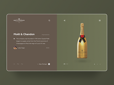 MOËT & CHANDON CHAMPAGNE | 1 DAY = 1 SITE (CHALLENGE) aftereffects brutalism figma flat minimalism photoshop sketch ui ux webdesign