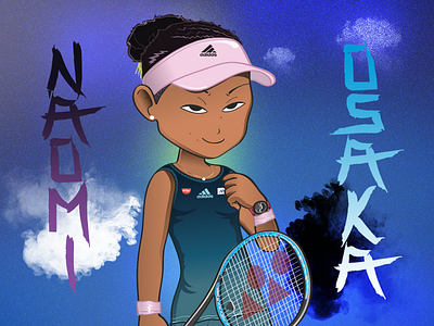 Naomi Osaka illustrator japanese pokemon tennis vectors