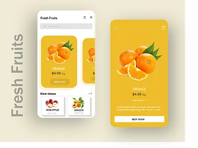 fresh fruits adobe xd app branding design flat minimal ui ux