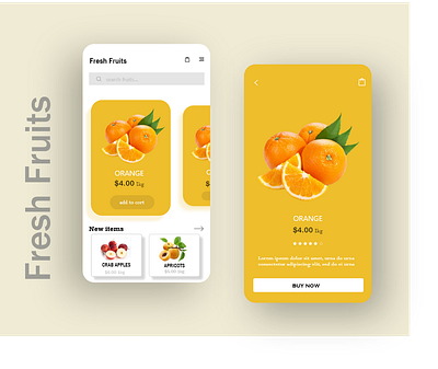 fresh fruits adobe xd app branding design flat minimal ui ux