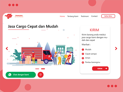 Delivery Service Landing Page branding car delivery delivery service design illustration minimal ui ux web web design website