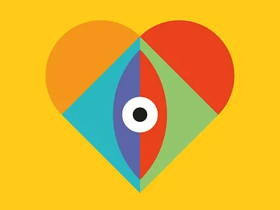 HEART EDUCATION #3 clitoris design eye flat geometry heart illustration illustrator logo minimalist pattern sex vagina vector