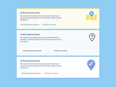 Confirm property position confirmation layout design messages notification panels