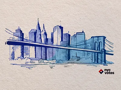 NYC in the watercolor campaign collateral government guide illustration illustration art new york city nyc politics print print design vote votes