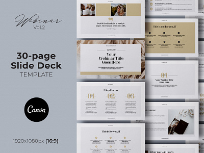 Webinar Slide Deck Canva Template 3.14co canva canva template design presentation design presentation template slide deck typography webinar