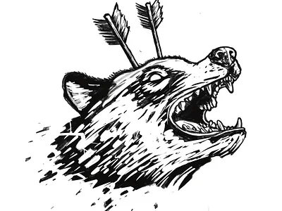 Doodles arrows art artwork death design dog illustration rabid savage wolf