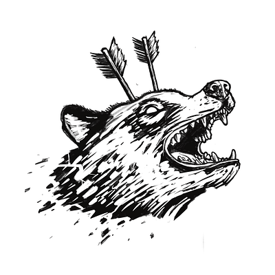 Doodles arrows art artwork death design dog illustration rabid savage wolf