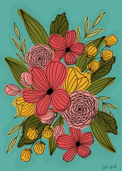 Bright Florals design floral flowers illustration texture