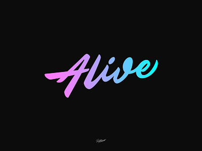 Alive calligraphy lettering logo neon typography