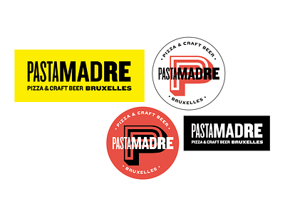 PASTAMADRE stickers beer brussels corporate identity graphic design logo pizza restaurant stickers