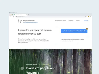 Wayanad tourism website design branding creative design design illustration landing page tourism tourism website tourisminindia typography ui ux ux design website website design
