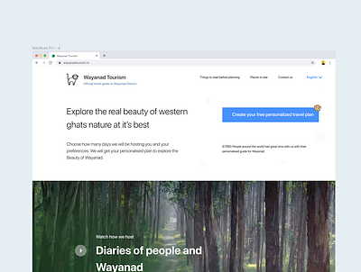 Wayanad tourism website design branding creative design design illustration landing page tourism tourism website tourisminindia typography ui ux ux design website website design