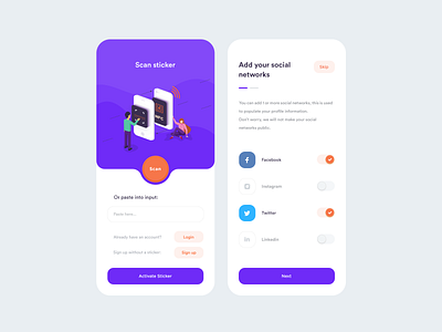 Scan Sticker app app app design application art clean concept illustration interface login logo minimal register scan scanner ui ui design ux ux design vector web