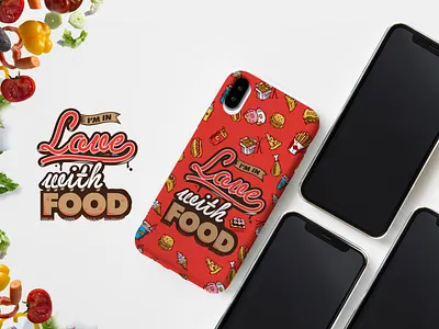 Love with Food!💖 design dribbbleweeklywarmup flat food foodie heart illustration love lovewithfood mobile mobile case mobile cover valentine valentinesday valentineweek vector wallpaper weeklywarmup