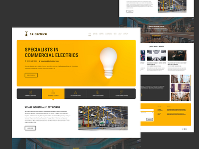 Commercial Electricians electrician header hero website wip yellow