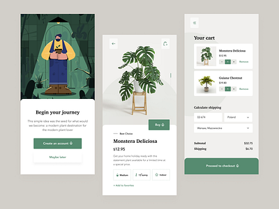 Plants shop app app concept design e comerce ecommerce app fireart fireart studio plants ui ux