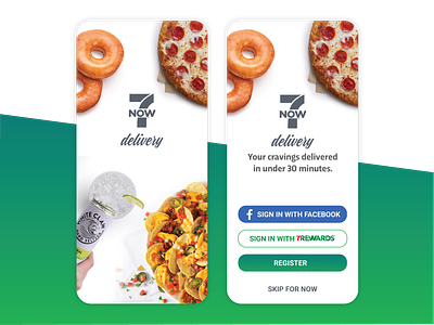 7NOW Delivery Splash and Login page app branding log in logo mobile screen splash typeface ui uidesign ux uxdesign