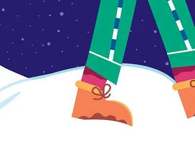 Winter Walk 2d art 2d character illustration illustrator snow snowflake vector walking winter