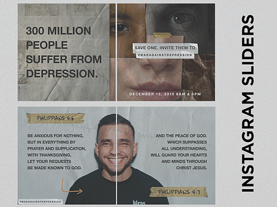 war against depression instagram sliders abstract ads branding church collage concept creative depression event god graphic design instagram king jesus kjm miami posts psa slider