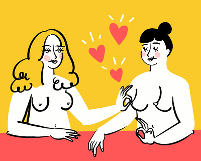 Ole Saint Galentines 👌👌👌 art boobs design doodle feminism feminist funny illo illustration lol nipples painting pinch procreate sketch women