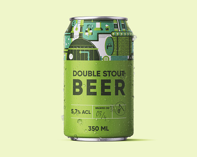 Beer Can Design Green beer beer can beer can design brewery can creative creativity design designer label label design minimal modern typography