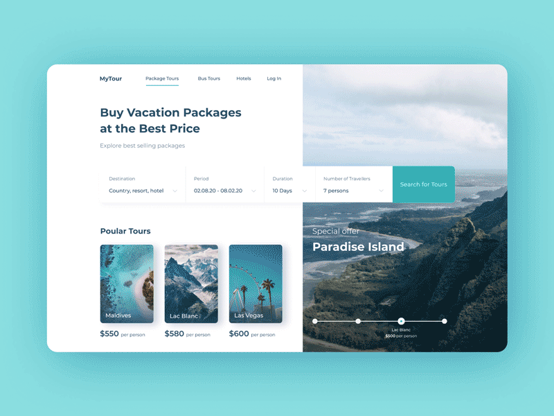 Travel Website Concept best price booking clean clean design concept design figma figmotion fun landing packages packs tour tourism tours travel trip ui vacation xd