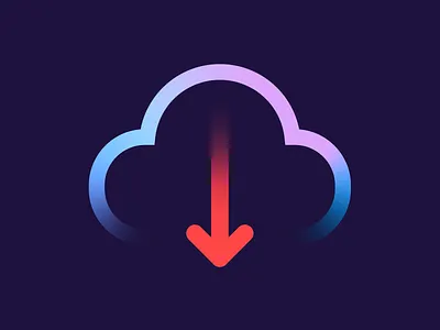 Cloud Download app arrow cloud download fuelio gradient neon neon sign pictogram