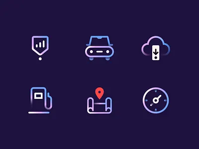 Fuelio icons app icons automotive car chart cloud compass download fuel gas gas station icon set icons iconset map neon neon colors neon light pin