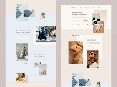 Evee Landing Page design fashion flat landing landingpage minimal typography ui ux vector web website