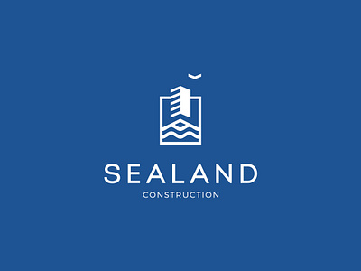 Sealand Construction Branding bird brand identity brandidentity branding branding and identity branding and logo branding design building construction construction logo illustration logo logo design sea logo water
