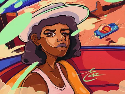 Ambitions ambition car character clouds concept art digitalart environment futuristic goals illustration portrait portraiture scenery sketch