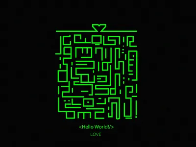 Code Love code codeart codeing coder coding design event green hacker hello hello world home illustration uiux ux vector website