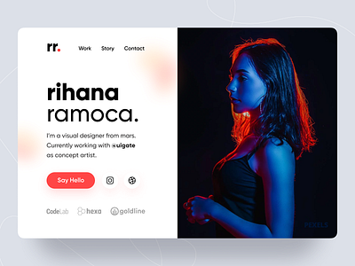 rihana - Single Page Profile card color gilroy landing page minimal portfolio single page web