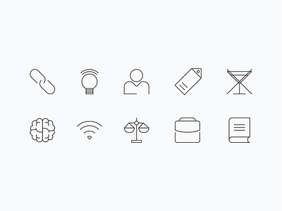 (3px) Stroke Icons Created for a Landing Page brand branding composition concept design flat graphic icon icon design illustration interactive logo simple stroke uiux vector web development