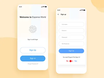 Expense - Expense Mobile App app design app sign in app sign up expense expense tracker finger print login fingerprint iphonex login logout new app new design sign in sign in screen sign up screen sing up uidesign uiuxdesign ux