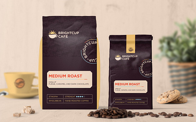 Brightcup Coffee Packaging brand identity coffee coffee beans packaging packaging design roasted coffee