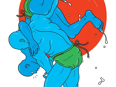 Bodyslam artwork bodyslam design draw drawing fight graphic grapple illustration illustrator japan japanese art judo outline sumo vector