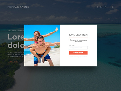 Simple Newsletter Subscription Modal artwork brand concept demo design designer modal newsletter ui ui design user interface ux ux design web design website website concept website design