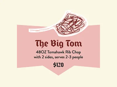 The Big Tom branding design illustration restaurant steak