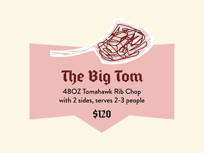 The Big Tom branding design illustration restaurant steak