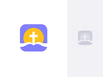 Bible app icon app bible brand branding christian icon icon app identity logo logo design mark unfold vector