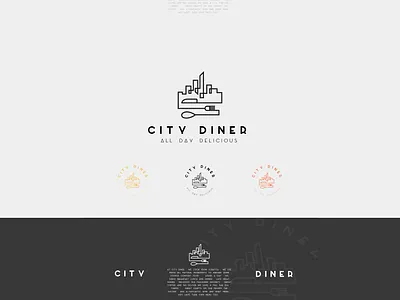 City Diner restaurant logo design logo minimal minimalist logo outline restaurant logo simple logo