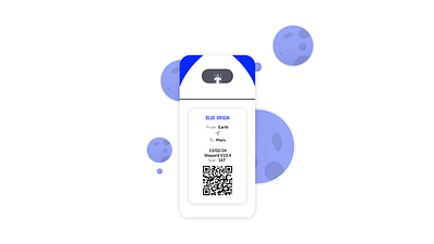 DailyUI - 024 / Blue origin bording pass (lkd to 023) app daily dailyui design illustration minimal ui