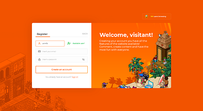 A Habbo fansite registration dashboard ui design habbo layout redesign register form register page ui