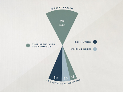 Parsley Health vs. Conventional Medicine data visualization doctor healthcare infographic medicine pie chart web dubois