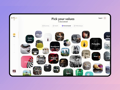 Values app cards clean flat ios layout minimal ui ux web