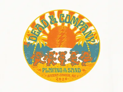 Dead & Company - Sunset March apparel beach bears branding design graphic hand drawn illustration merch t shirt texture tropical typography vintage